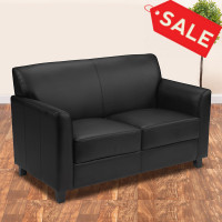 Flash Furniture HERCULES Diplomat Series Black Leather Love Seat BT-827-2-BK-GG